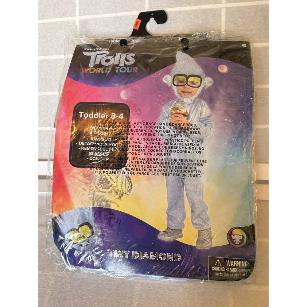 Tiny Diamond Classic Trolls World Tour Dress Up Halloween Costume Toddler 3-4